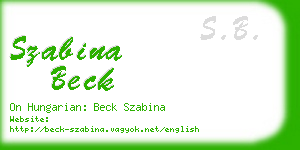 szabina beck business card